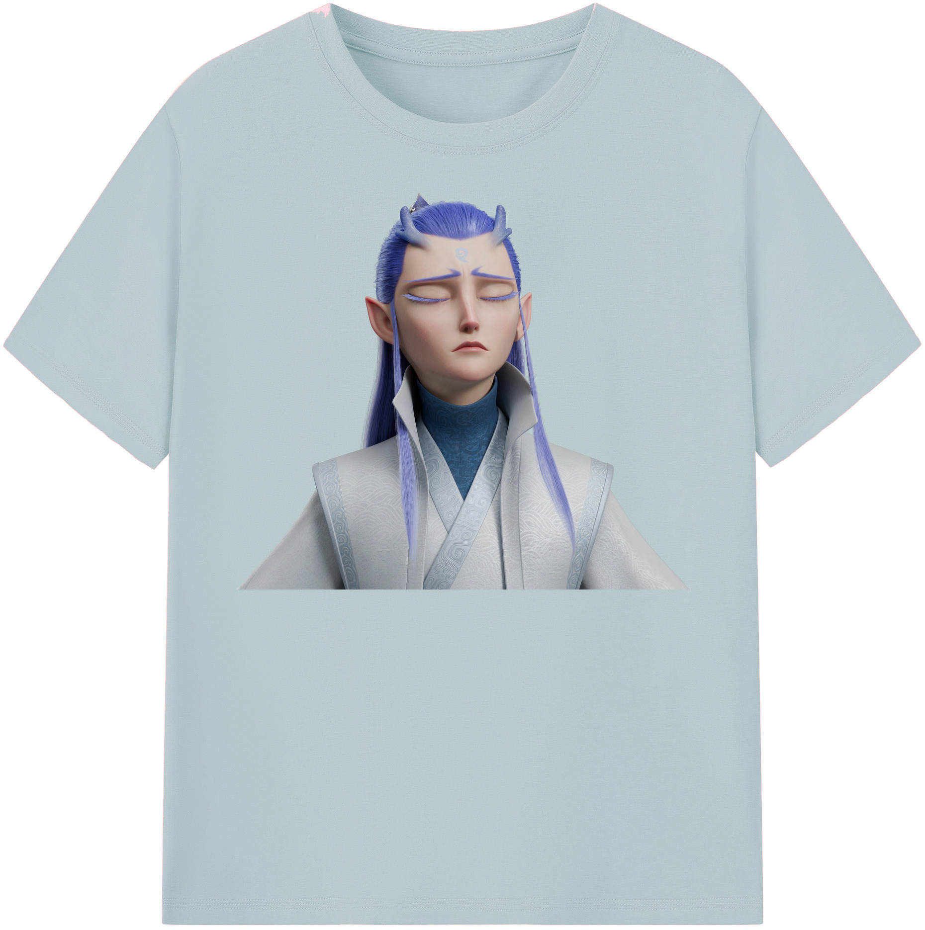（画像用） Ne Zha 2 ナタ 魔童の大暴れ 綿100％半袖Tシャツ（フロントプリント）